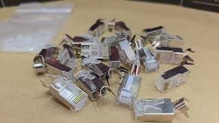 CAT7-RJ45-FTP  --  COMMANDO CrystalX Cat7 RJ45 Shielded Pass-Through Connector, 100/Pack