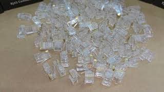 CAT5-RJ45-UTP-PT  --  COMMANDO CrystalX Cat5 RJ45 Unshielded Pass-Through Connector, 100/Pack