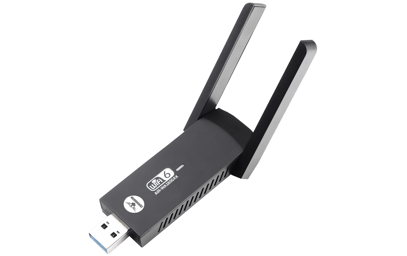 COMMANDO AirBULLET 1800Mbps, 802.11ax, Dual Band, Built-in FEM (PA+LNA), Wi-Fi 6 USB 3.0 Adapter (AIR-WA1800AX)